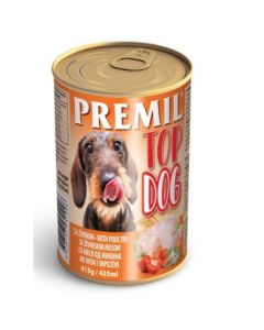 Premil: Vlažna hrana za pse Top Dog, 24x415 gr