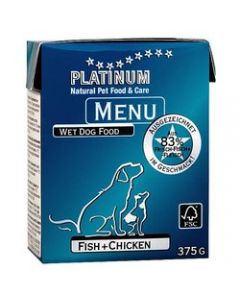 Platinum: Vlažna hrana za pse Dog Menu Piletina i Riba, 375 gr