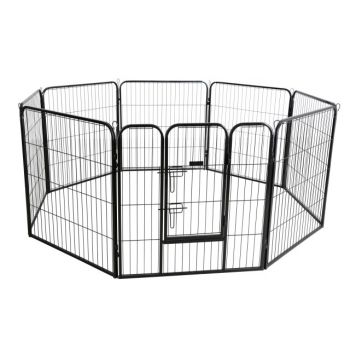 Ograda za pse, 8 delova 80x77cm sa vratima