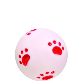 Loptica sa šapama,bela, vinil, 10 cm