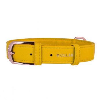 Collar: Kožna ogrlica Glamour Fashion, žuta