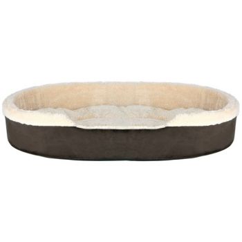 Krevet "Yuma", ovalni, 55 x 50 cm, braon/beli