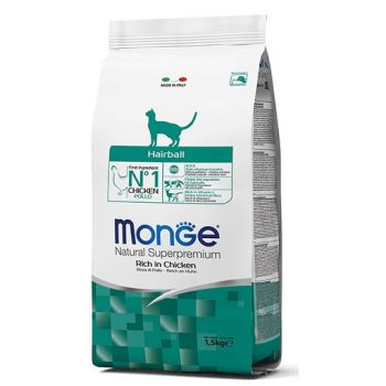 Monge: Hrana za mačke Natural Hairball, Piletina