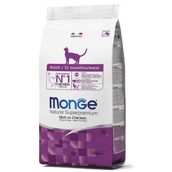 Monge: Hrana za odrasle mačke Natural Adult, Piletina