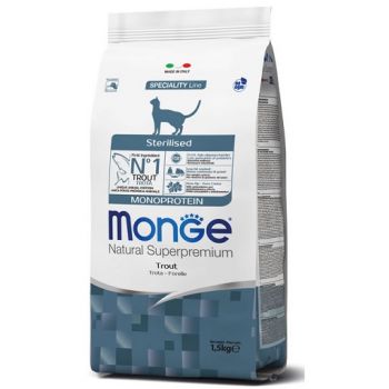 Monge: Hrana za sterilisane mačke Natural Monoprotein Sterilised, Pastrmka