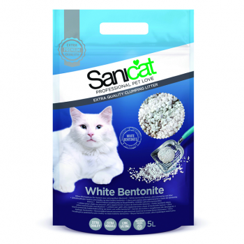 Sanicat: Posip za mačke White Bentonite, 5l