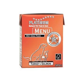 Platinum: Vlažna hrana za pse Dog Menu Ćuretina i Losos, 375 gr