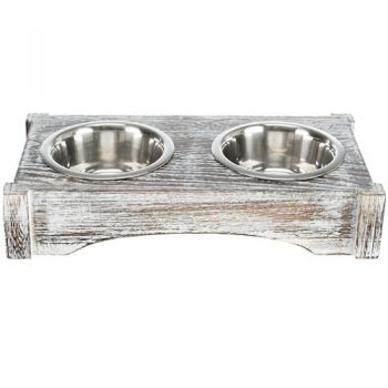 Trixie: Set činija na drvenom postolju Wooden Bowl Set