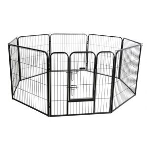 Ograda za pse, 8 delova 80x77cm sa vratima