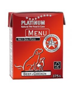 Platinum: Vlažna hrana za pse Dog Menu Govedina i Piletina, 375 gr