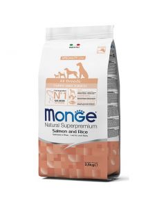 Monge: Hrana za štence Monoprotein All Breeds Puppy and Junior, Losos i Pirinač